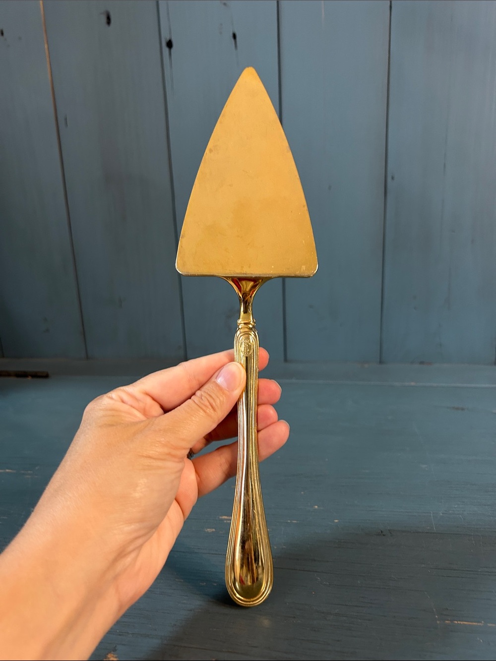 Vintage Clarendon Gold Plated Cake Server - Elegant & Classic